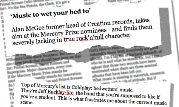 Critique d'Alan McGee envers les "Bedwetters"